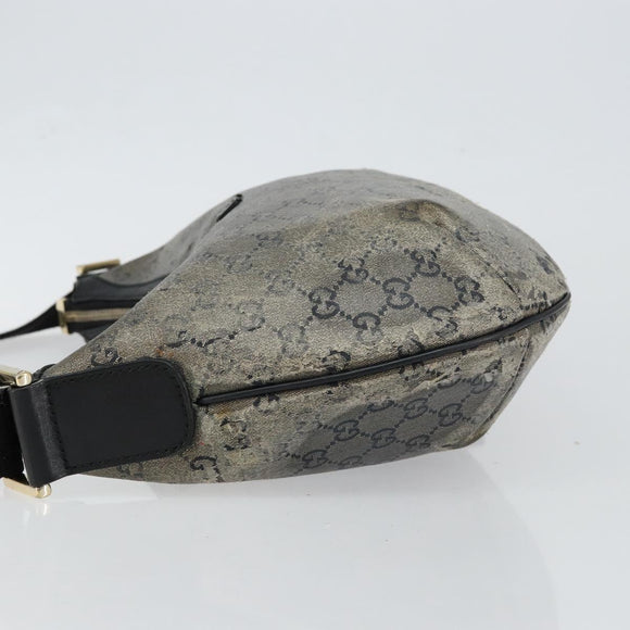 GUCCI GG Crystal Shoulder Bag Coated Canvas Navy Gold 181092 Auth 146008