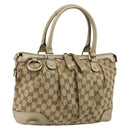 GUCCI GG Canvas Hand Bag Beige Gold 247902 Auth 146010-1