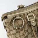 GUCCI GG Canvas Hand Bag Beige Gold 247902 Auth 146010-10