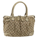 GUCCI GG Canvas Hand Bag Beige Gold 247902 Auth 146010-13