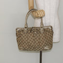 GUCCI GG Canvas Hand Bag Beige Gold 247902 Auth 146010-22