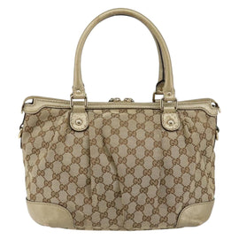 GUCCI GG Canvas Hand Bag Beige Gold 247902 Auth 146010 - 0