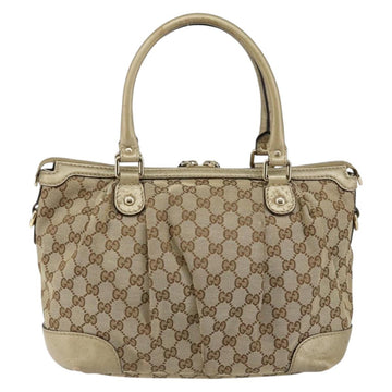 GUCCI GG Canvas Hand Bag Beige Gold 247902 Auth 146010 - 0