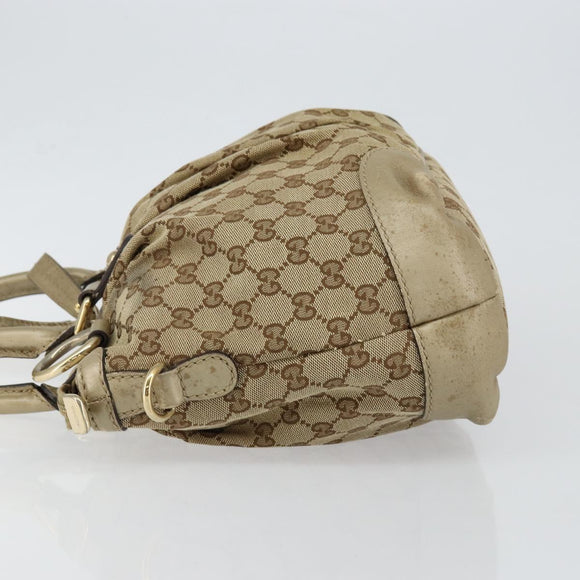 GUCCI GG Canvas Hand Bag Beige Gold 247902 Auth 146010