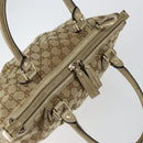 GUCCI GG Canvas Hand Bag Beige Gold 247902 Auth 146010-6