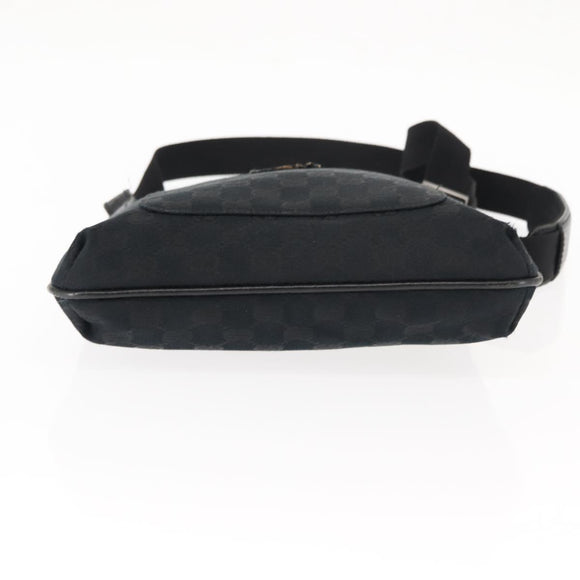 GUCCI GG Canvas Shoulder Bag Black Silver 122793 Auth 146012