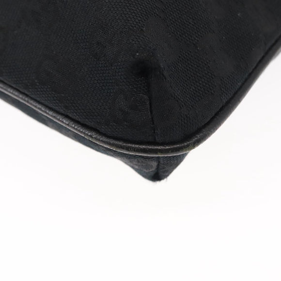 GUCCI GG Canvas Shoulder Bag Black Silver 122793 Auth 146012