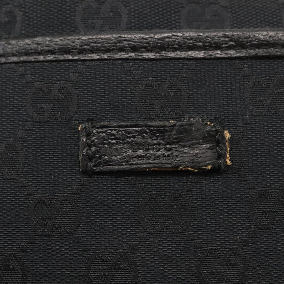 GUCCI GG Canvas Shoulder Bag Black Silver 122793 Auth 146012