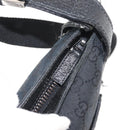 GUCCI GG Canvas Shoulder Bag Black Silver 122793 Auth 146012-16