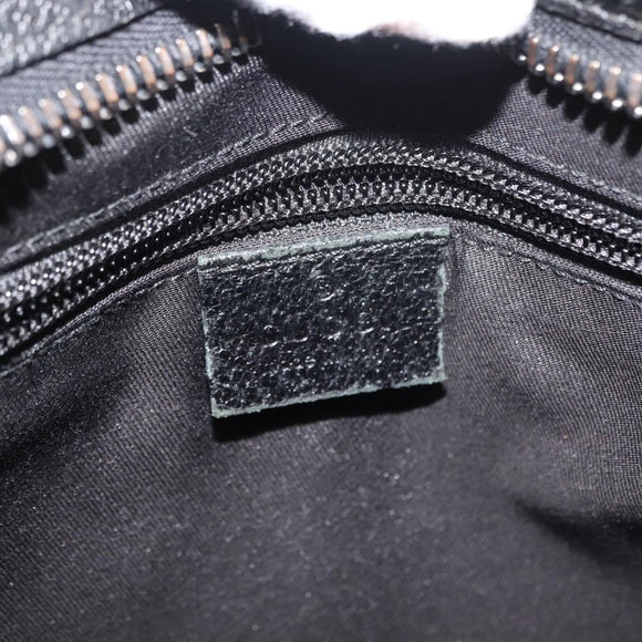 GUCCI GG Canvas Shoulder Bag Black Silver 122793 Auth 146012