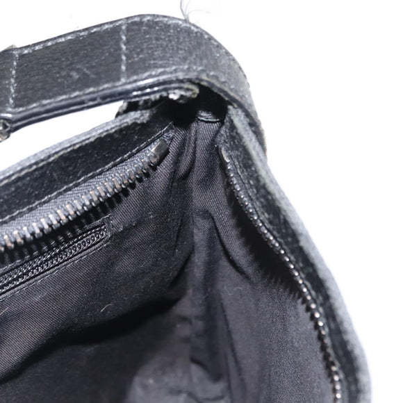 GUCCI GG Canvas Shoulder Bag Black Silver 122793 Auth 146012