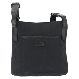 GUCCI GG Canvas Shoulder Bag Black Silver 122793 Auth 146012 - 0