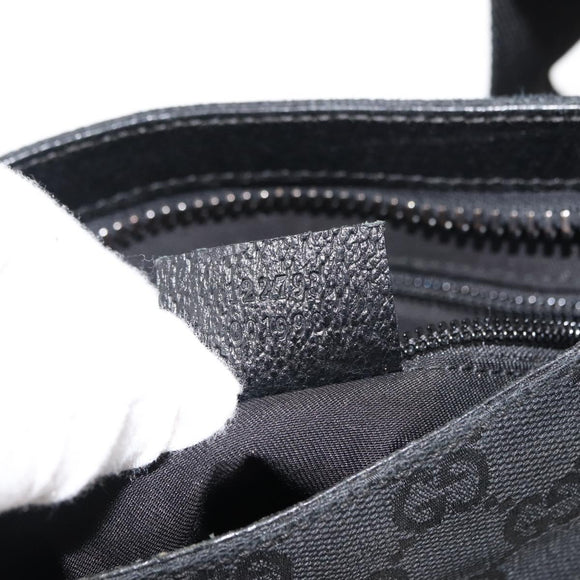 GUCCI GG Canvas Shoulder Bag Black Silver 122793 Auth 146012