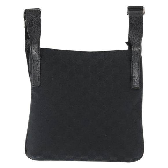 GUCCI GG Canvas Shoulder Bag Black Silver 122793 Auth 146012