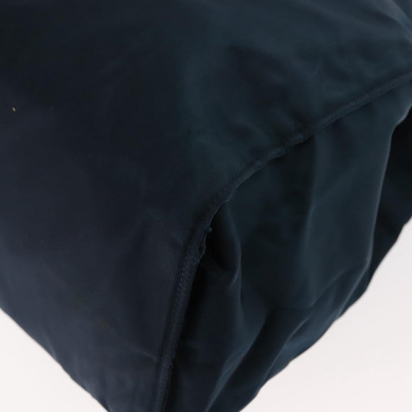 PRADA Hand Bag Nylon Blue Gold Auth 146014