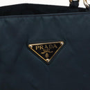 PRADA Hand Bag Nylon Blue Gold Auth 146014-19