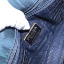 PRADA Hand Bag Nylon Blue Gold Auth 146014-20