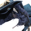 PRADA Hand Bag Nylon Blue Gold Auth 146014-10