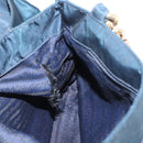 PRADA Hand Bag Nylon Blue Gold Auth 146014-22
