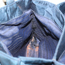 PRADA Hand Bag Nylon Blue Gold Auth 146014-24