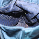 PRADA Hand Bag Nylon Blue Gold Auth 146014-25