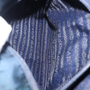 PRADA Hand Bag Nylon Blue Gold Auth 146014-26