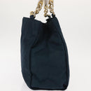 PRADA Hand Bag Nylon Blue Gold Auth 146014-4