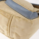 PRADA Shoulder Bag Nylon Beige Silver Auth 146015-12
