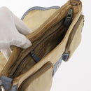 PRADA Shoulder Bag Nylon Beige Silver Auth 146015-18