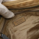 PRADA Shoulder Bag Nylon Beige Silver Auth 146015-20
