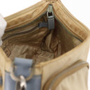 PRADA Shoulder Bag Nylon Beige Silver Auth 146015-22