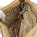 PRADA Shoulder Bag Nylon Beige Silver Auth 146015-23