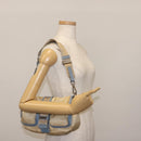 PRADA Shoulder Bag Nylon Beige Silver Auth 146015-26