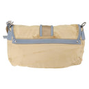 PRADA Shoulder Bag Nylon Beige Silver Auth 146015-3