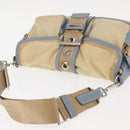 PRADA Shoulder Bag Nylon Beige Silver Auth 146015-7