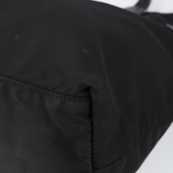 PRADA Tote Bag Nylon Black Gold Auth 146016