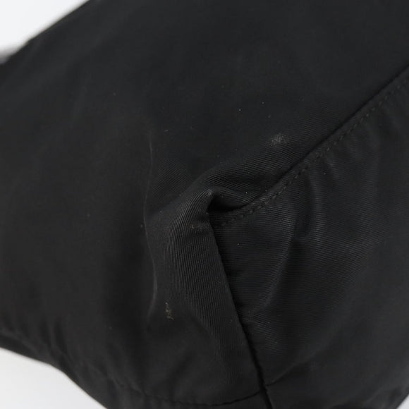 PRADA Tote Bag Nylon Black Gold Auth 146016