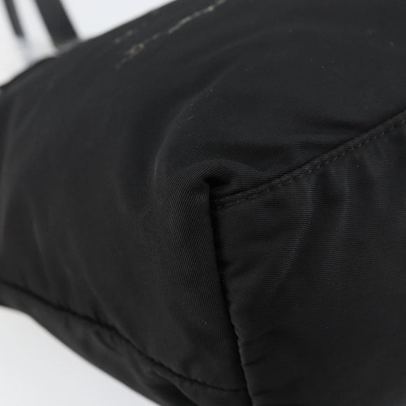 PRADA Tote Bag Nylon Black Gold Auth 146016