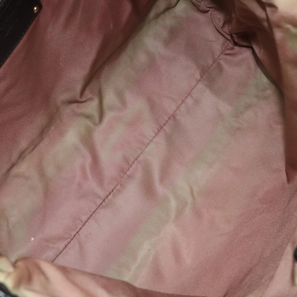 PRADA Tote Bag Nylon Black Gold Auth 146016