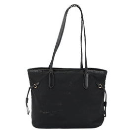 PRADA Tote Bag Nylon Black Gold Auth 146016 - 0