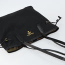 PRADA Tote Bag Nylon Black Gold Auth 146016-6