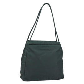 PRADA Tote Bag Nylon Green Silver Auth 146019