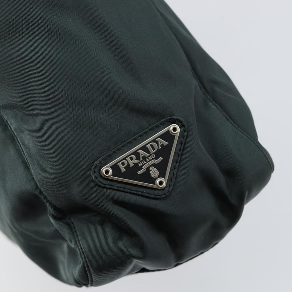 PRADA Tote Bag Nylon Green Silver Auth 146019