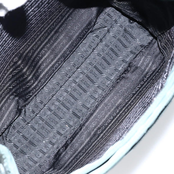 PRADA Tote Bag Nylon Green Silver Auth 146019