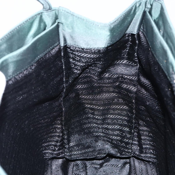 PRADA Tote Bag Nylon Green Silver Auth 146019