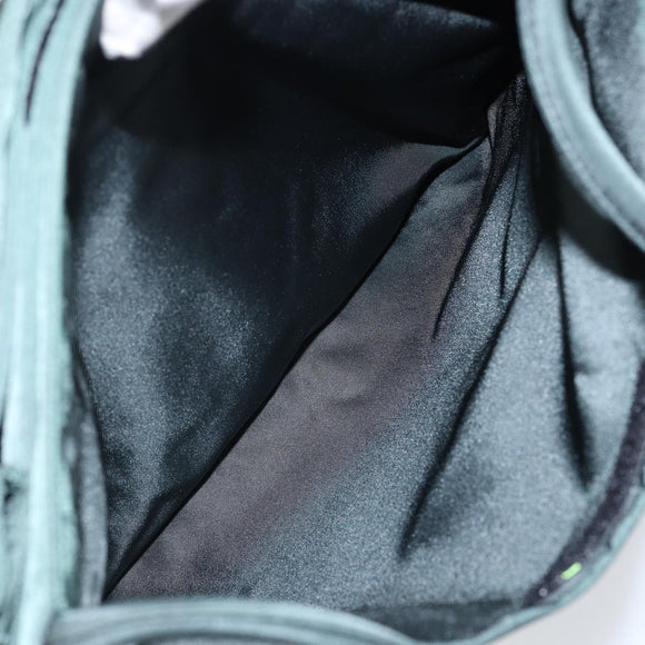 PRADA Tote Bag Nylon Green Silver Auth 146019