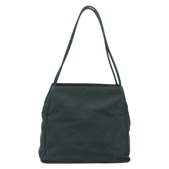 PRADA Tote Bag Nylon Green Silver Auth 146019