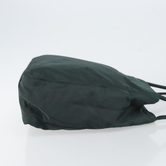 PRADA Tote Bag Nylon Green Silver Auth 146019