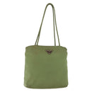 PRADA Tote Bag Nylon Green Silver Auth 146020-1