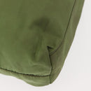 PRADA Tote Bag Nylon Green Silver Auth 146020-16